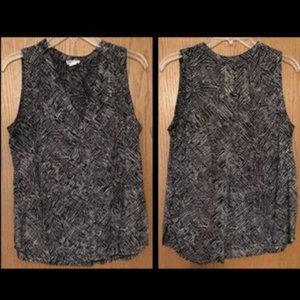 Black and Cream Sleeveless Top Size Large